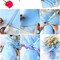 waterproof floral wrapping paper for bouquets,DIY Florist Supplies Packaging Paper with satin ribbon for Wedding,Birthday,Valentine's Day(Blue